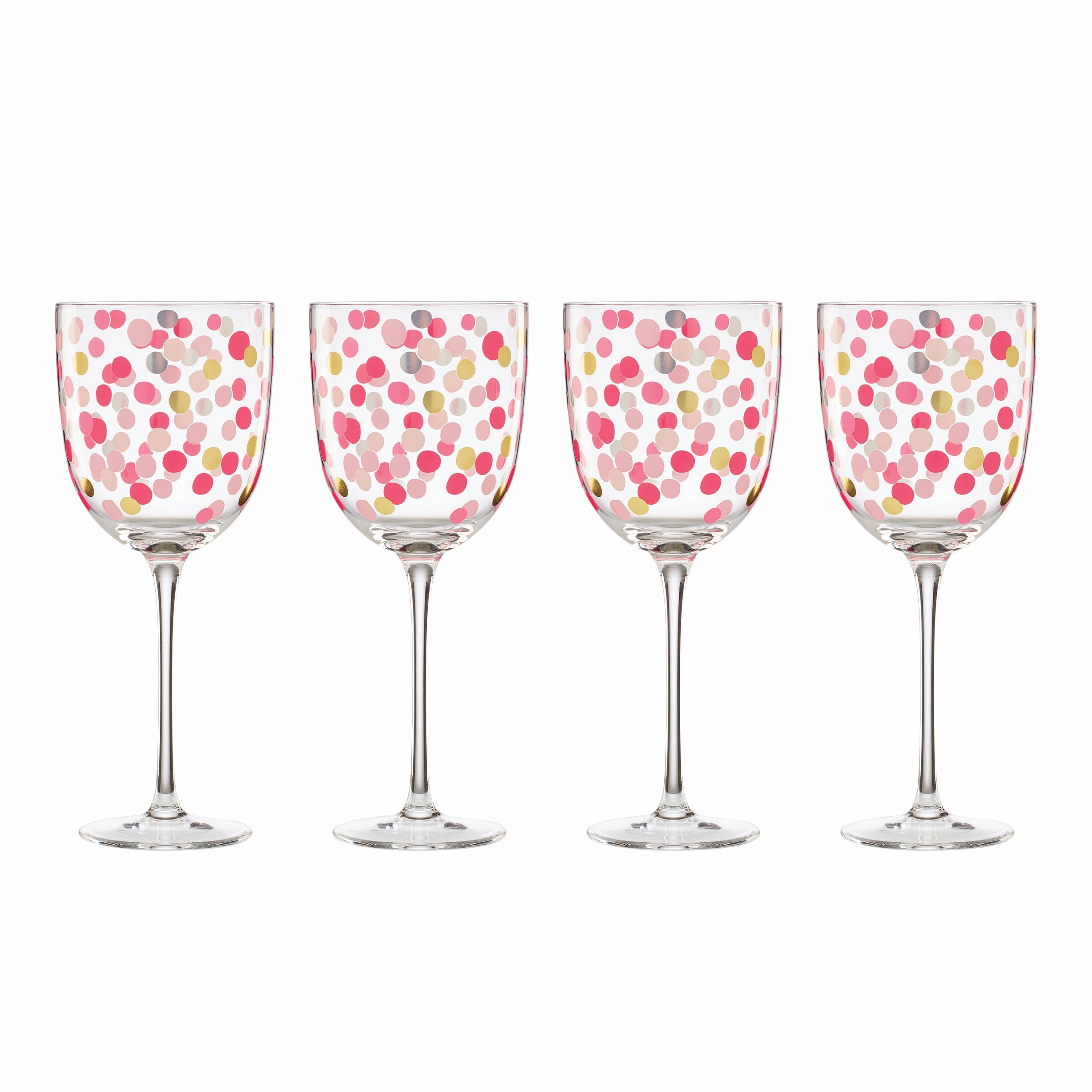 It's Raining Confetti Wine Glasses - Set Of 4