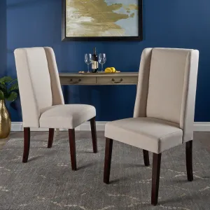 Ivory Fabric Upholstered Wingback Dining Chairs (Set of 2) - NH824203 dining table set, 6-piece dining set