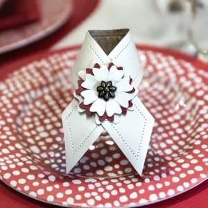 Ivory Flowers Leather Napkin Rings blender, kitchen appliance