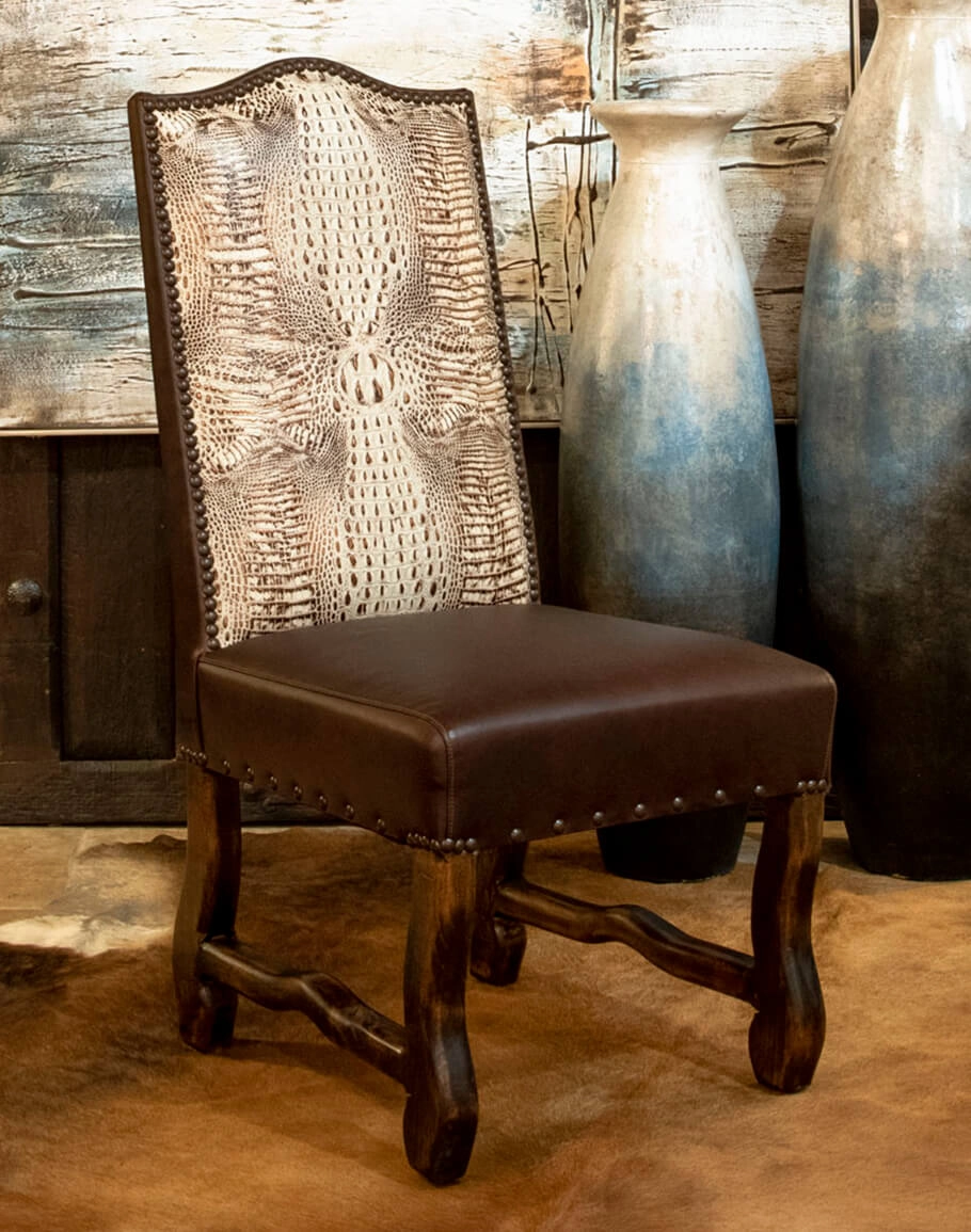 Ivory Croc Leather Dining Chair glassware set, wine glass