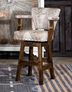 Ivory Croc Leather Swivel Bar Chair glassware set, wine glass