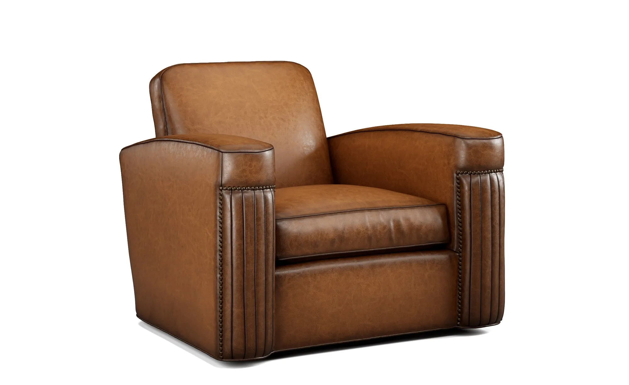 Jacques Rustic Leather Swivel Chair