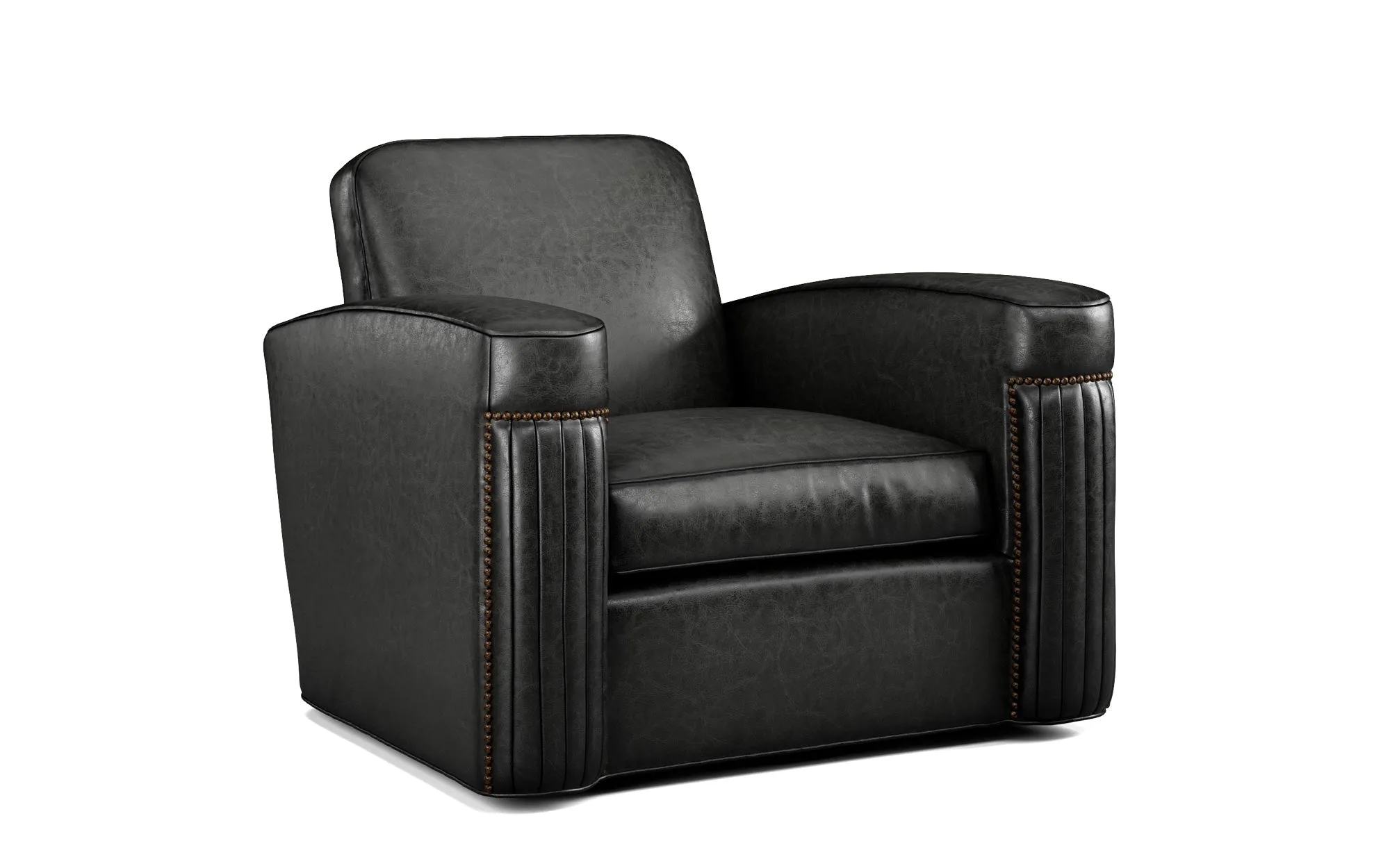 Jacques Rustic Leather Swivel Chair