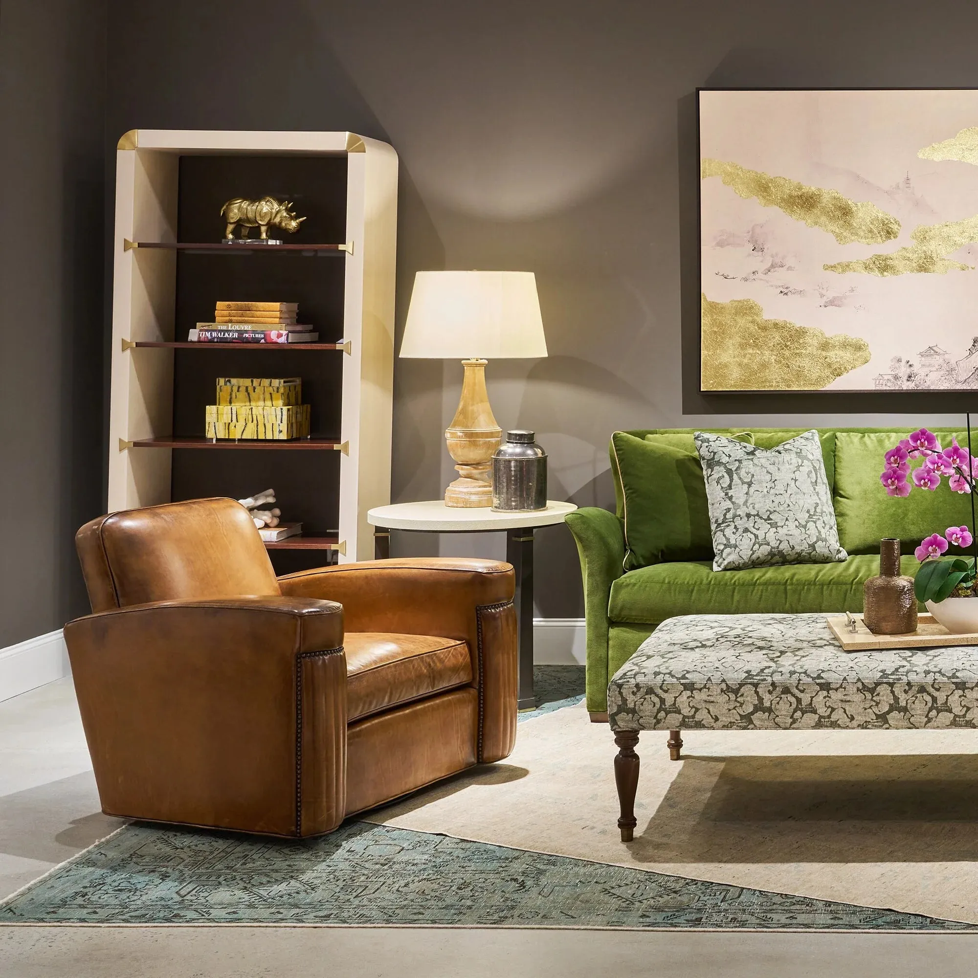 Jacques Rustic Leather Swivel Chair