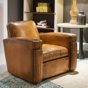 Jacques Rustic Leather Swivel Chair vanity mirror, wall mirror