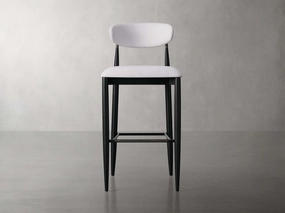 Jagger Armless Stool in Black with Antique Pewter