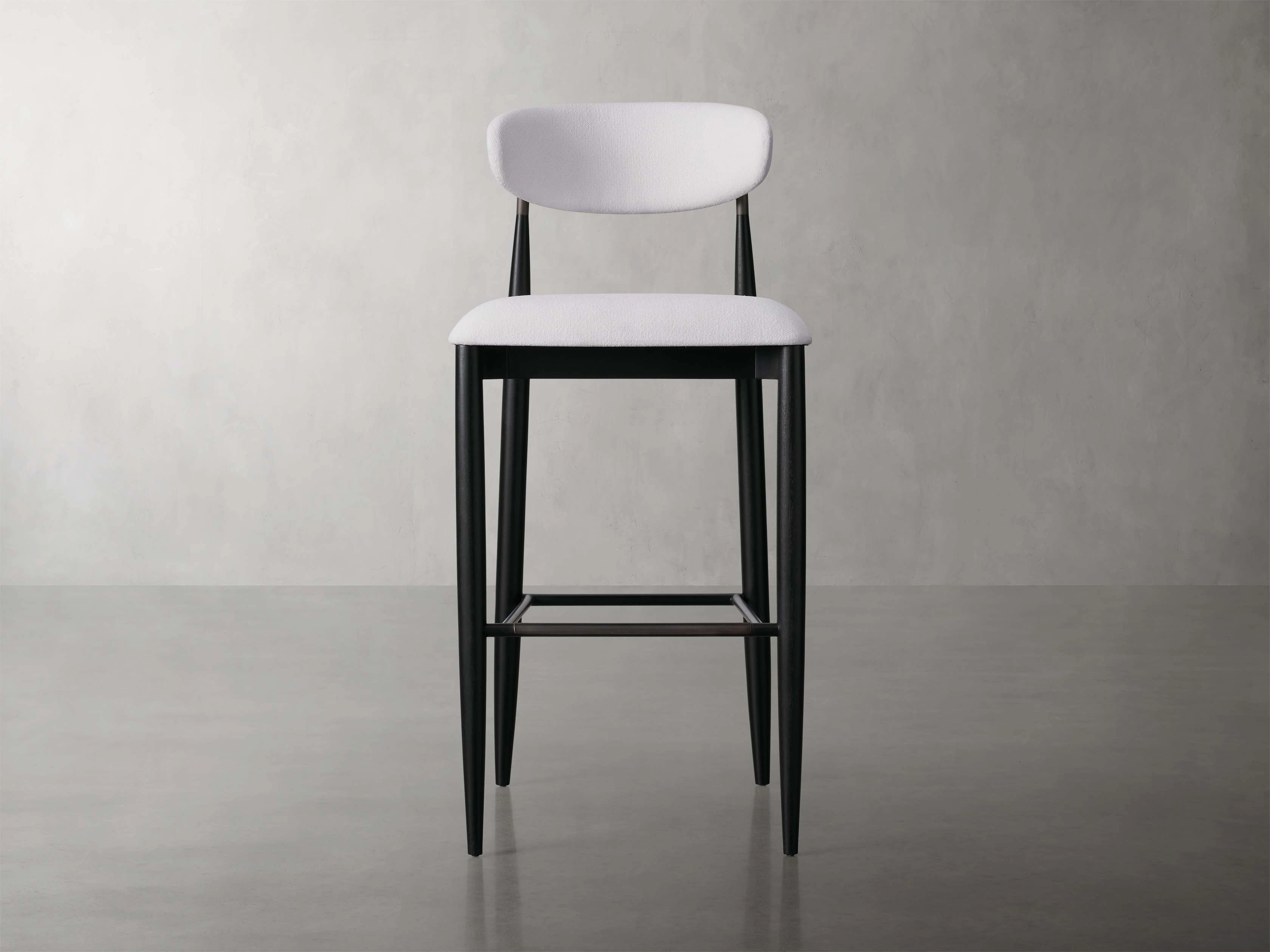 Jagger Armless Stool in Black with Antique Pewter