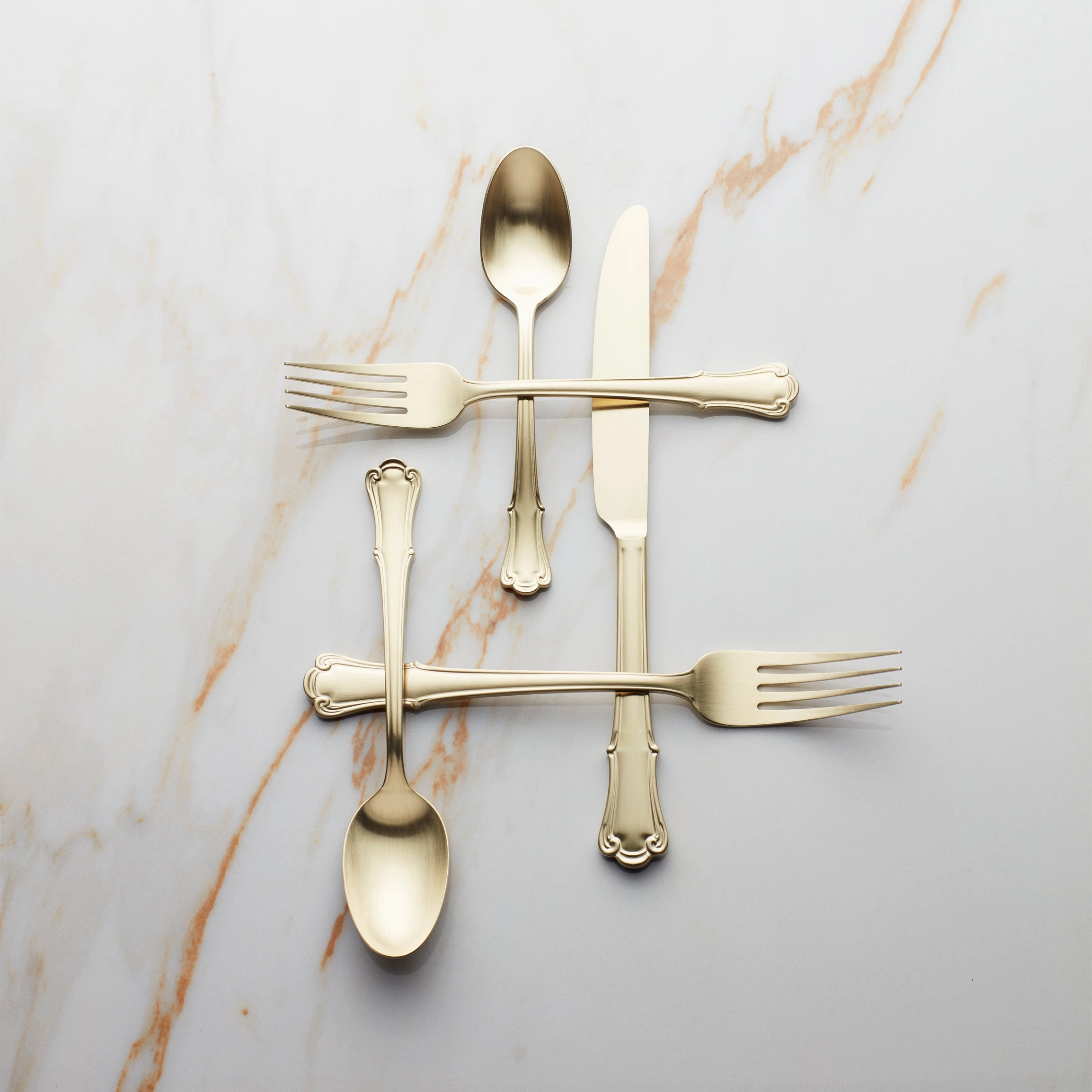 James Street Champagne Satin 20 Piece Flatware Set