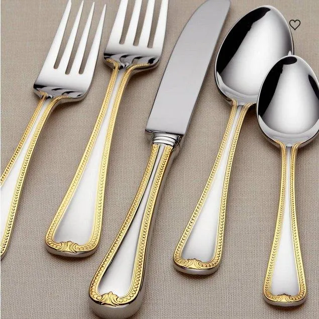 Jeweled Gold Flatware Set
