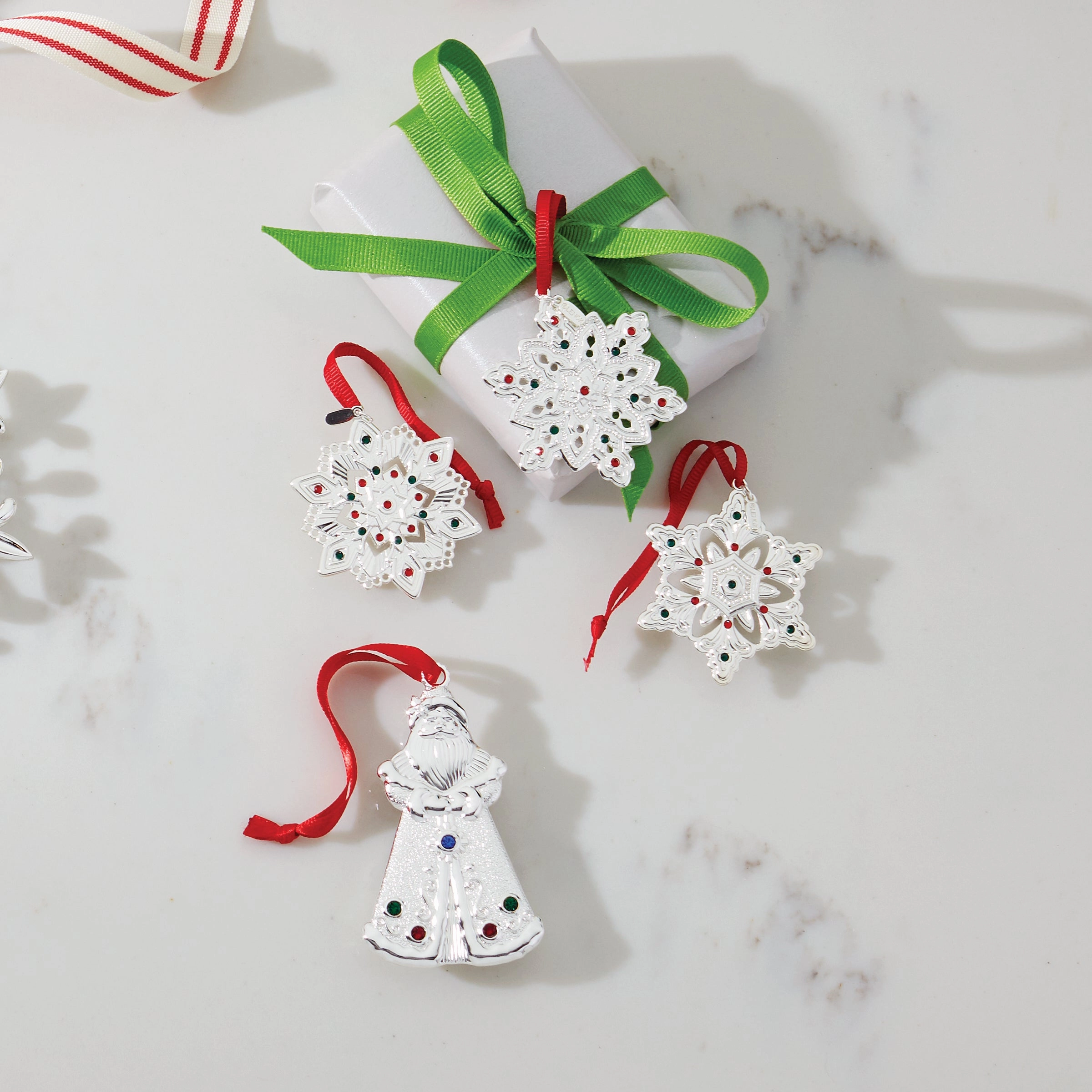 Jeweled Santa Charm Ornament