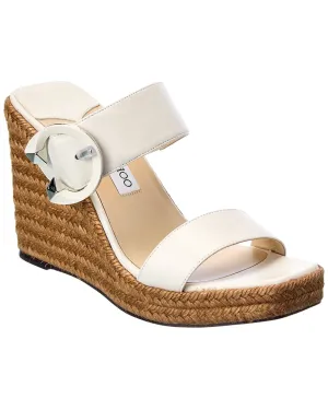 Jimmy Choo Melian 110 Leather Wedge Sandal Shoes_Jimmy-Choo