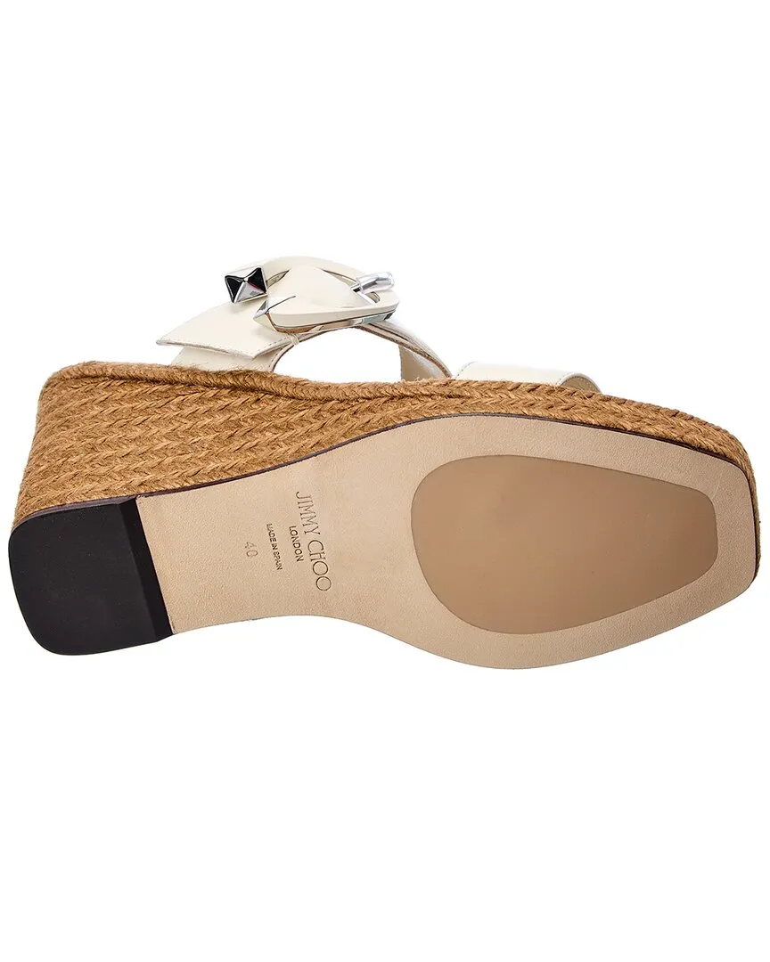 Jimmy Choo Melian 110 Leather Wedge Sandal Shoes_Jimmy-Choo