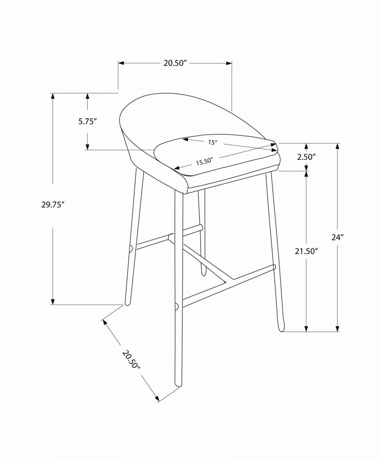 Juliette Counter Stool - White - Set Of Two