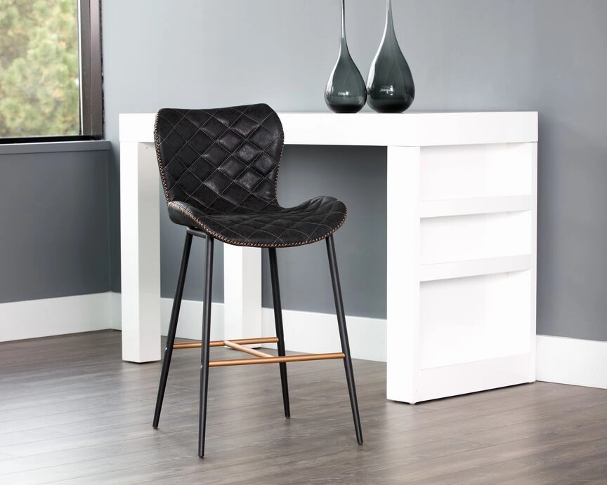 June Counter Height Stool - Antique Black