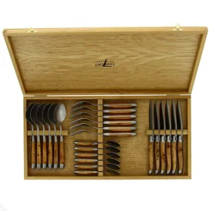 Juniper Wood 24 Piece Cutlery Set - Satin Finish toilet seat cover, slow close seat