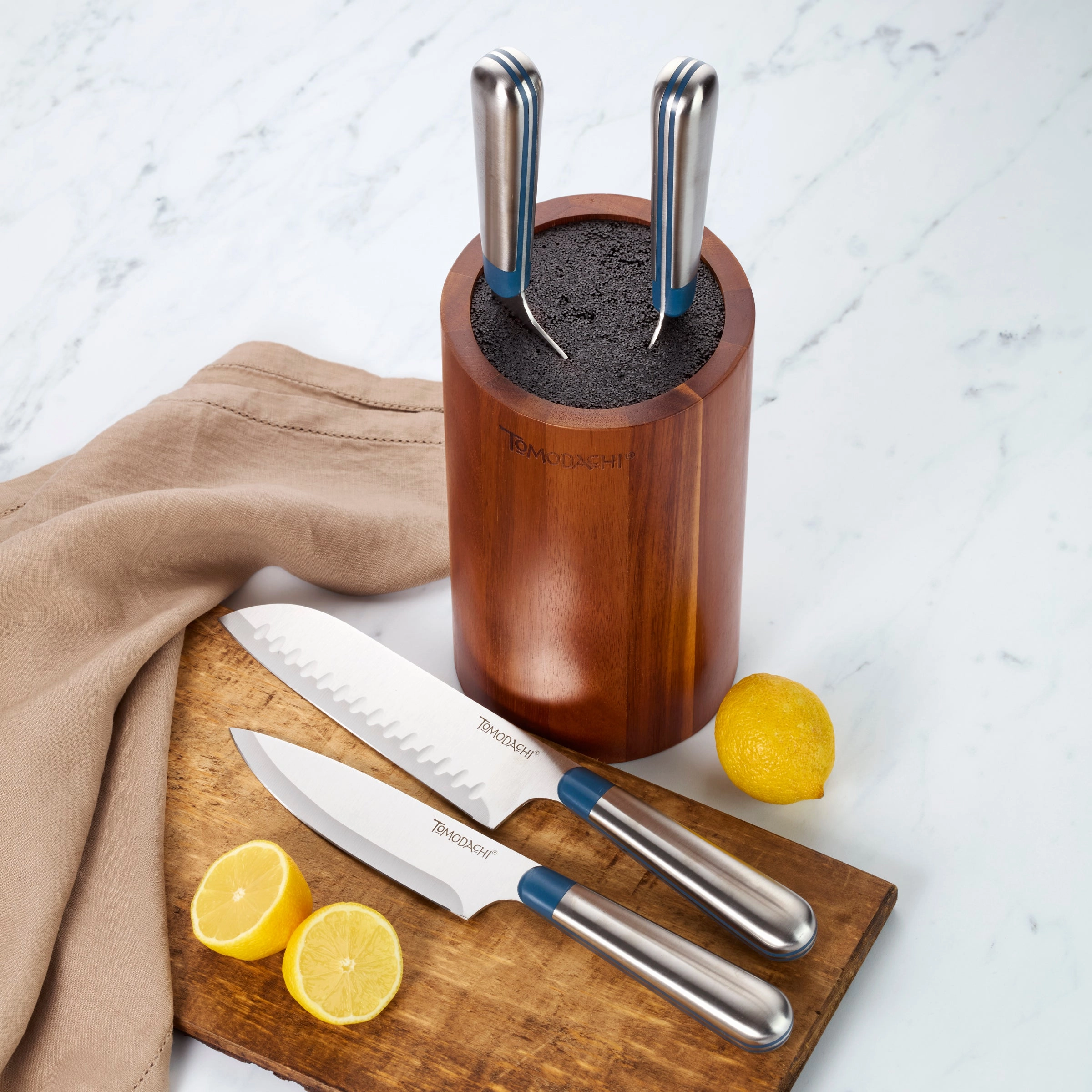 Keen 5 Piece Acacia Bristle Block Cutlery Set