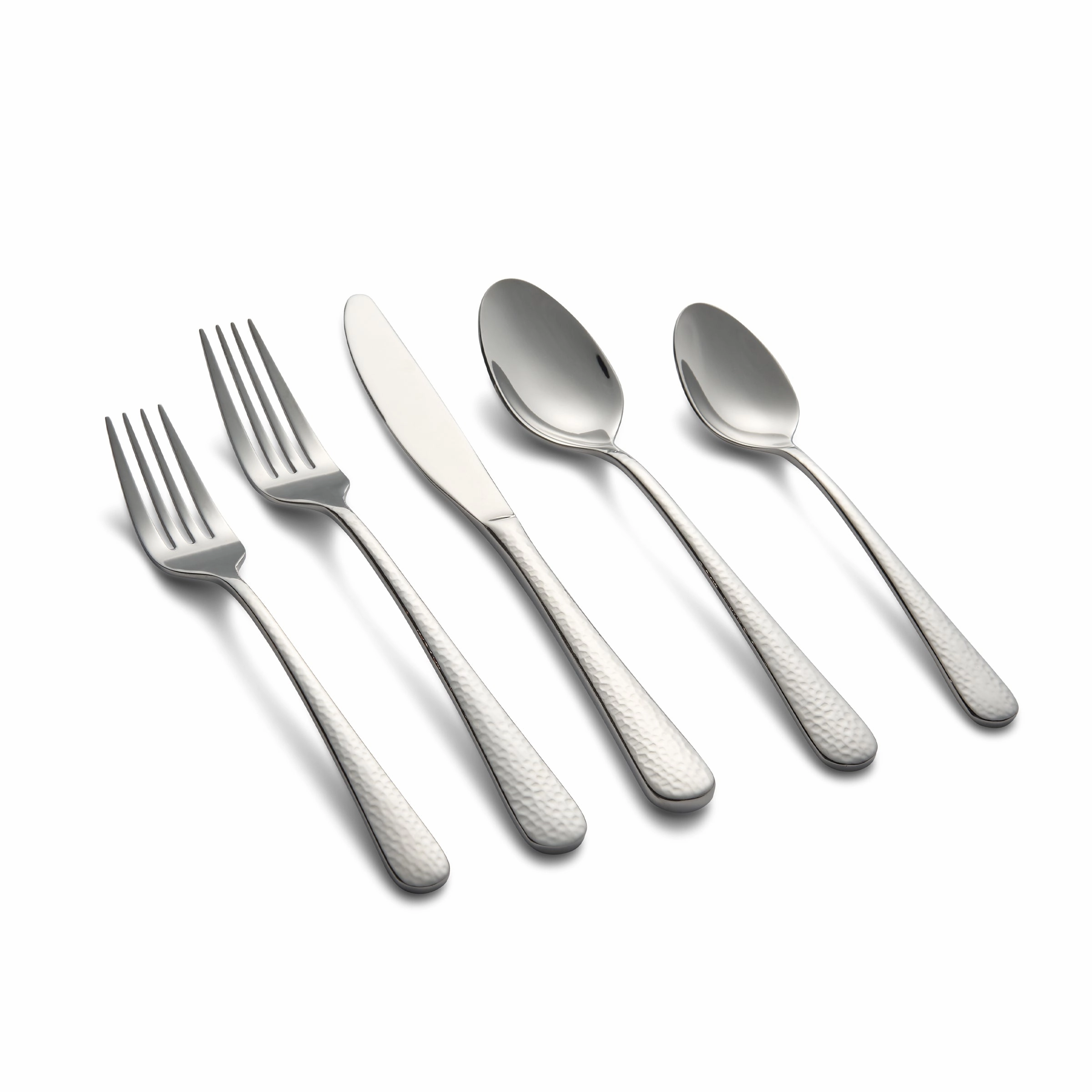 Keene Mirror Hammered 20 Piece Flatware Set