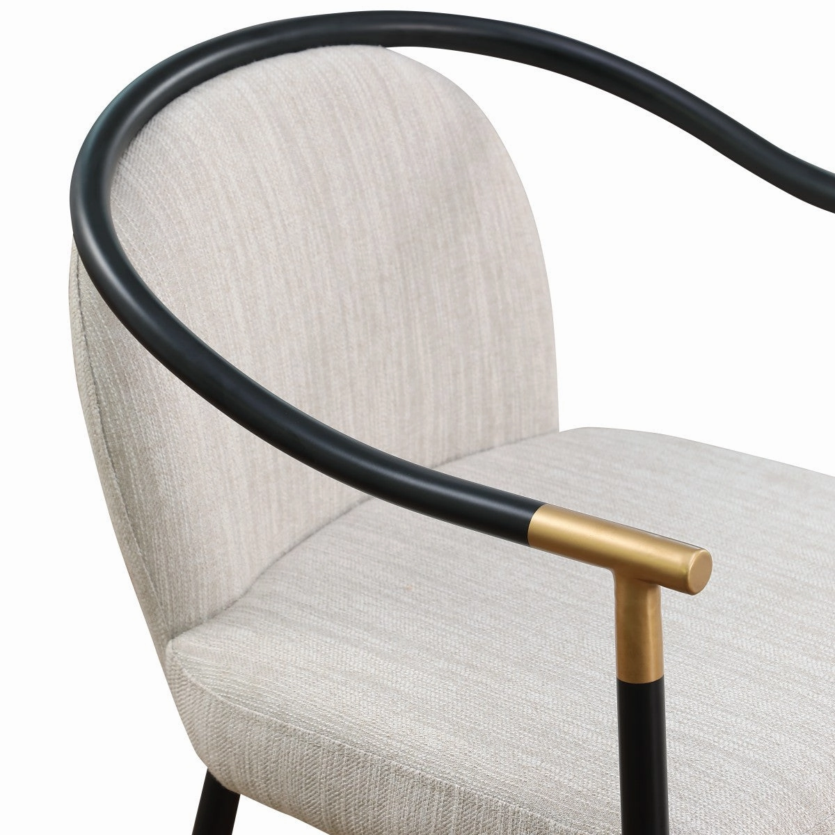 Kenna Dining Chair - Beige/Black - Set of Two