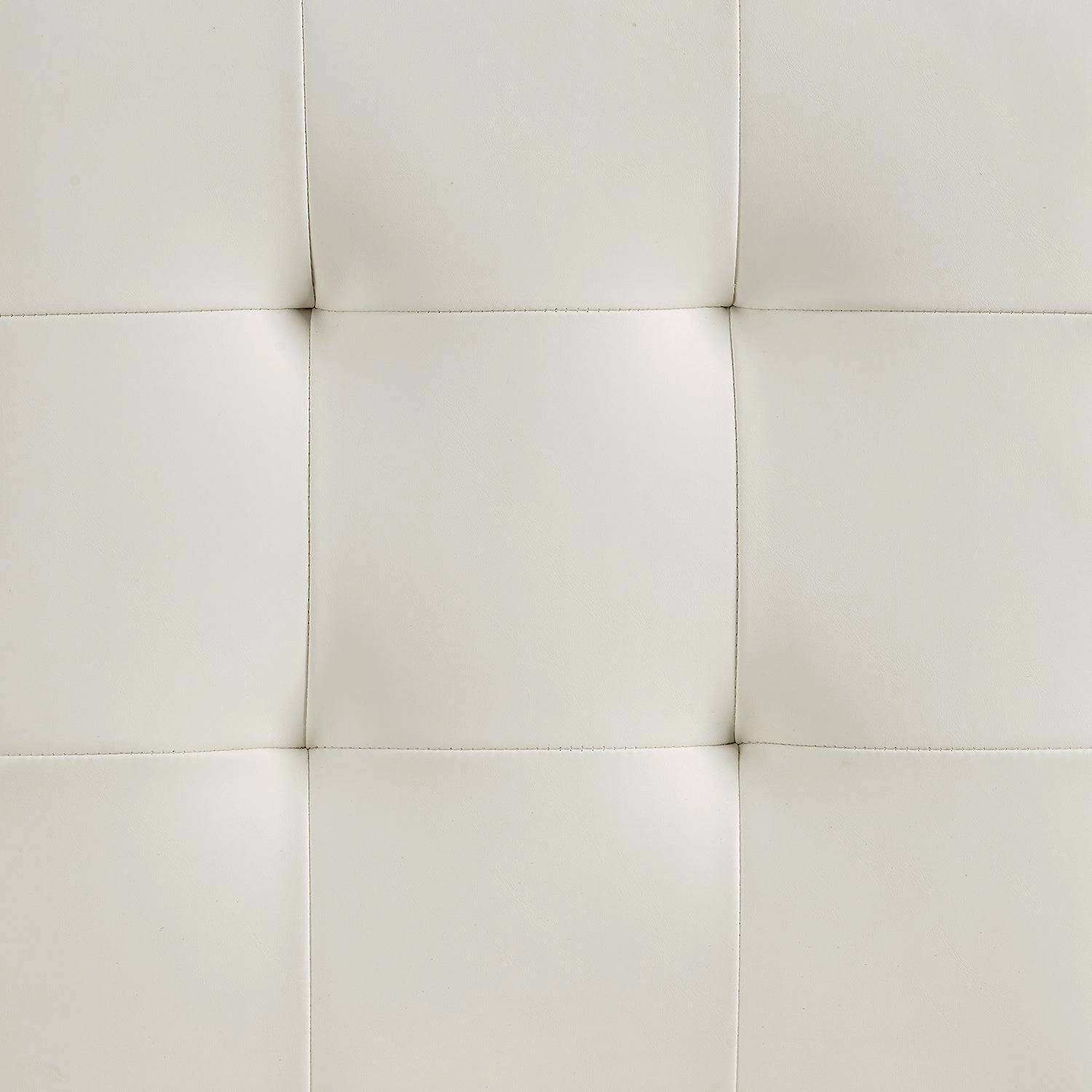 Keyston Set of 2 Cream White PU Leather Upholstered Dining Chairs with Chrome Legs
