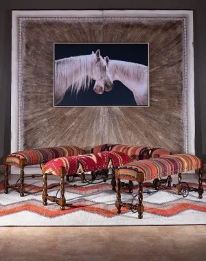 Kilim Upholstered Bench euro sham, pillow shams
