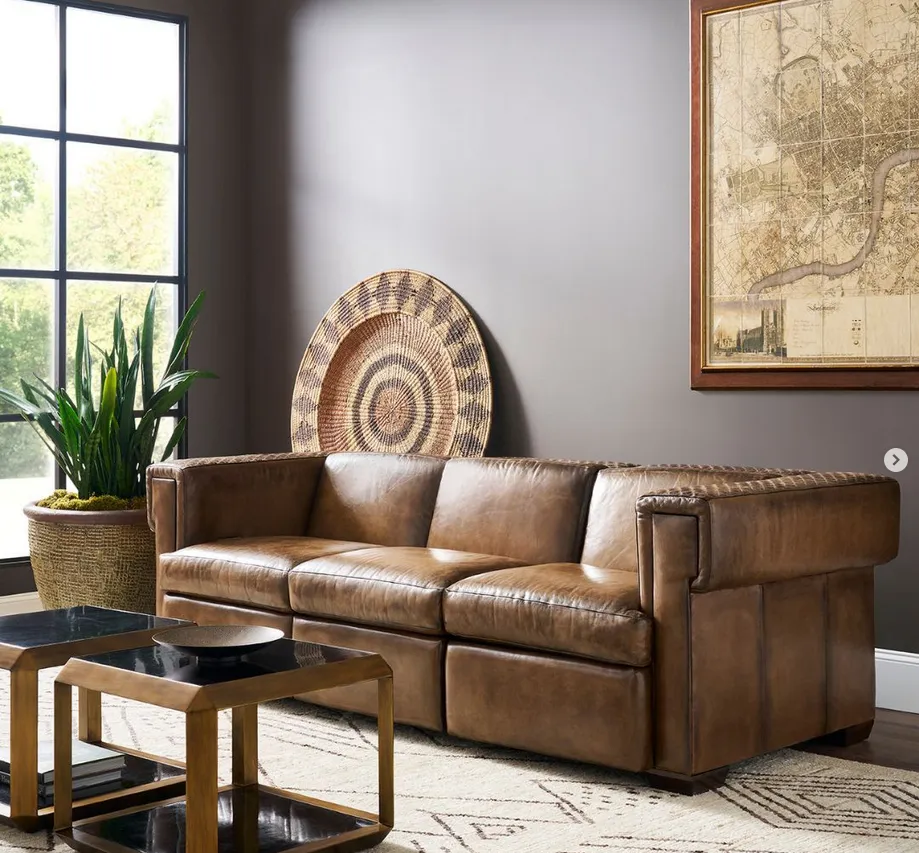 King Cowboy Leather Sofa with Power Recline