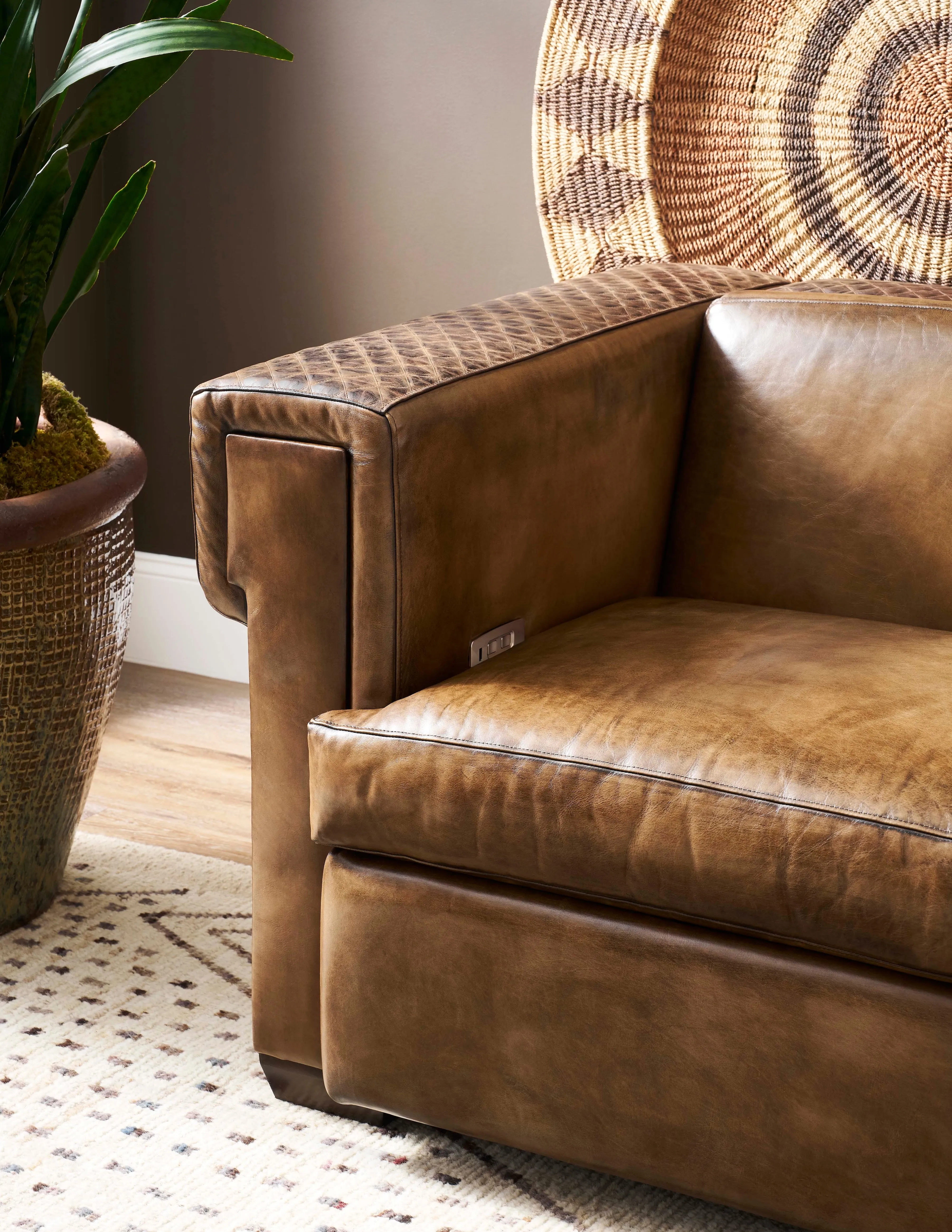 King Cowboy Leather Sofa with Power Recline
