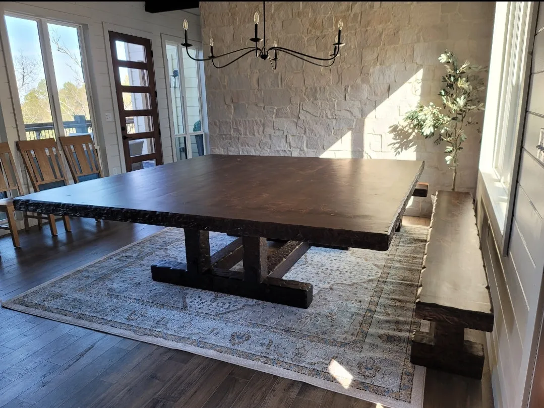 Knotty Alder Rustic Square Dining / Conference Table