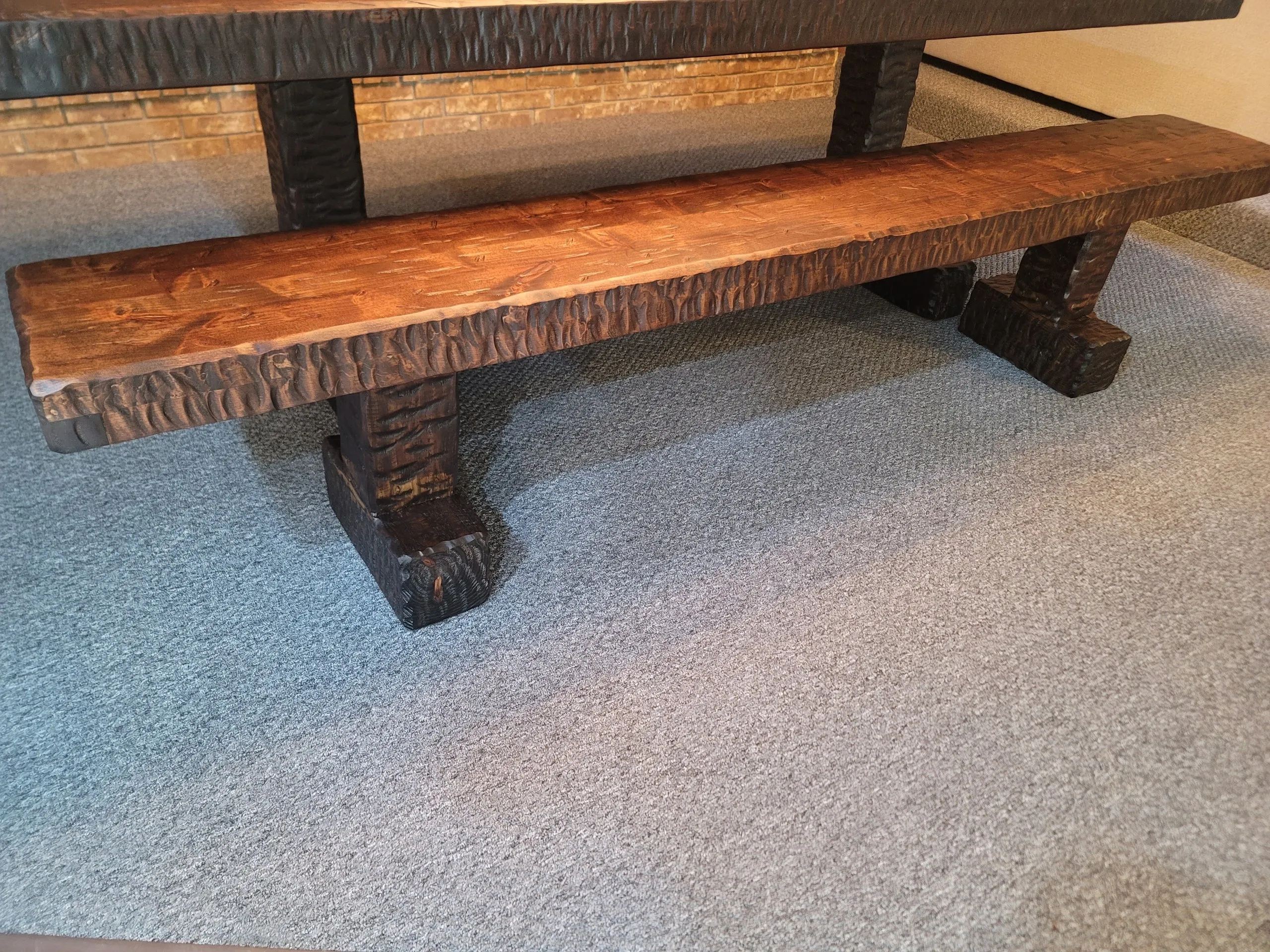 Knotty Alder Wood Rustic Dining Bench