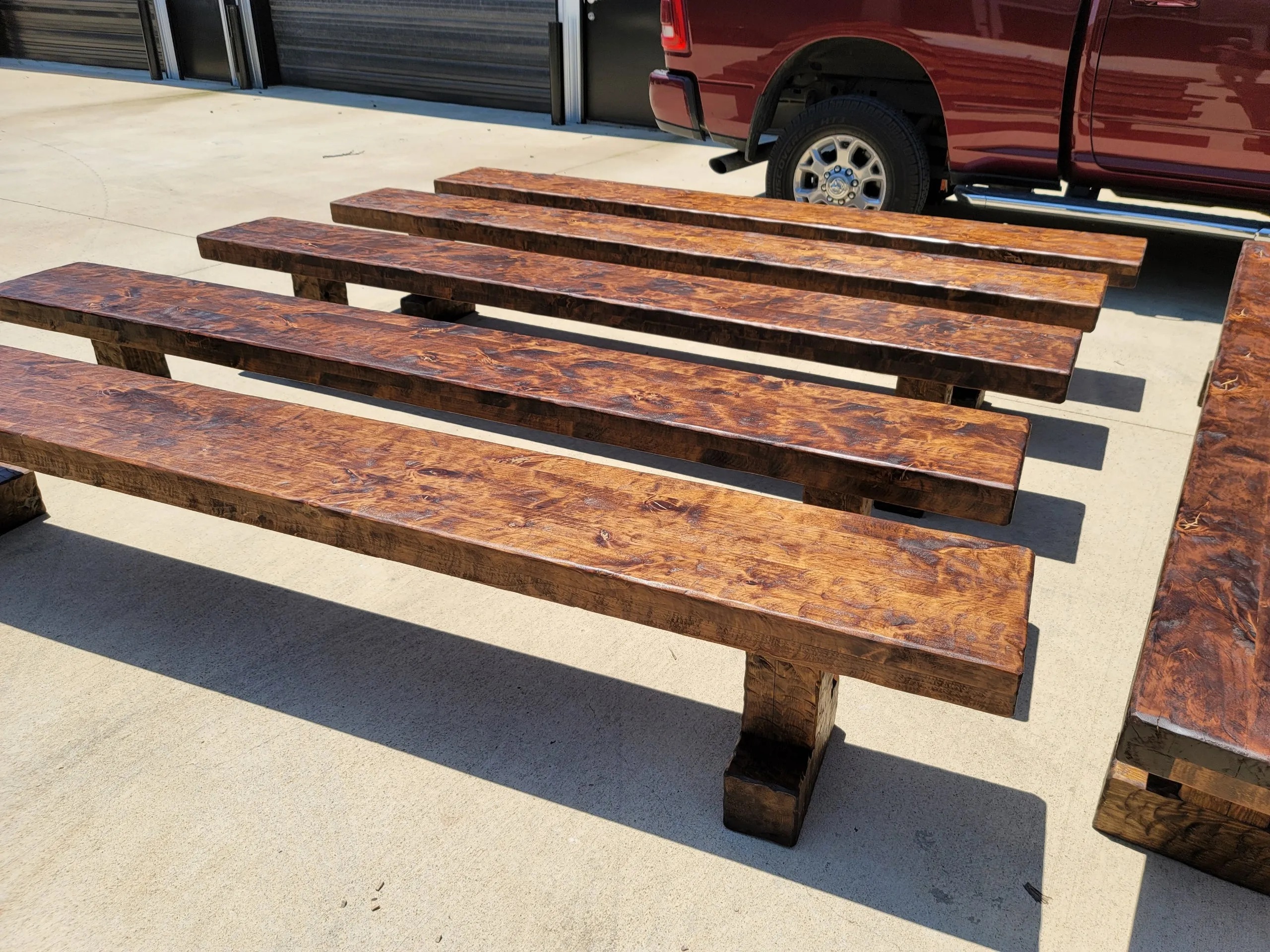 Knotty Alder Wood Rustic Dining Bench