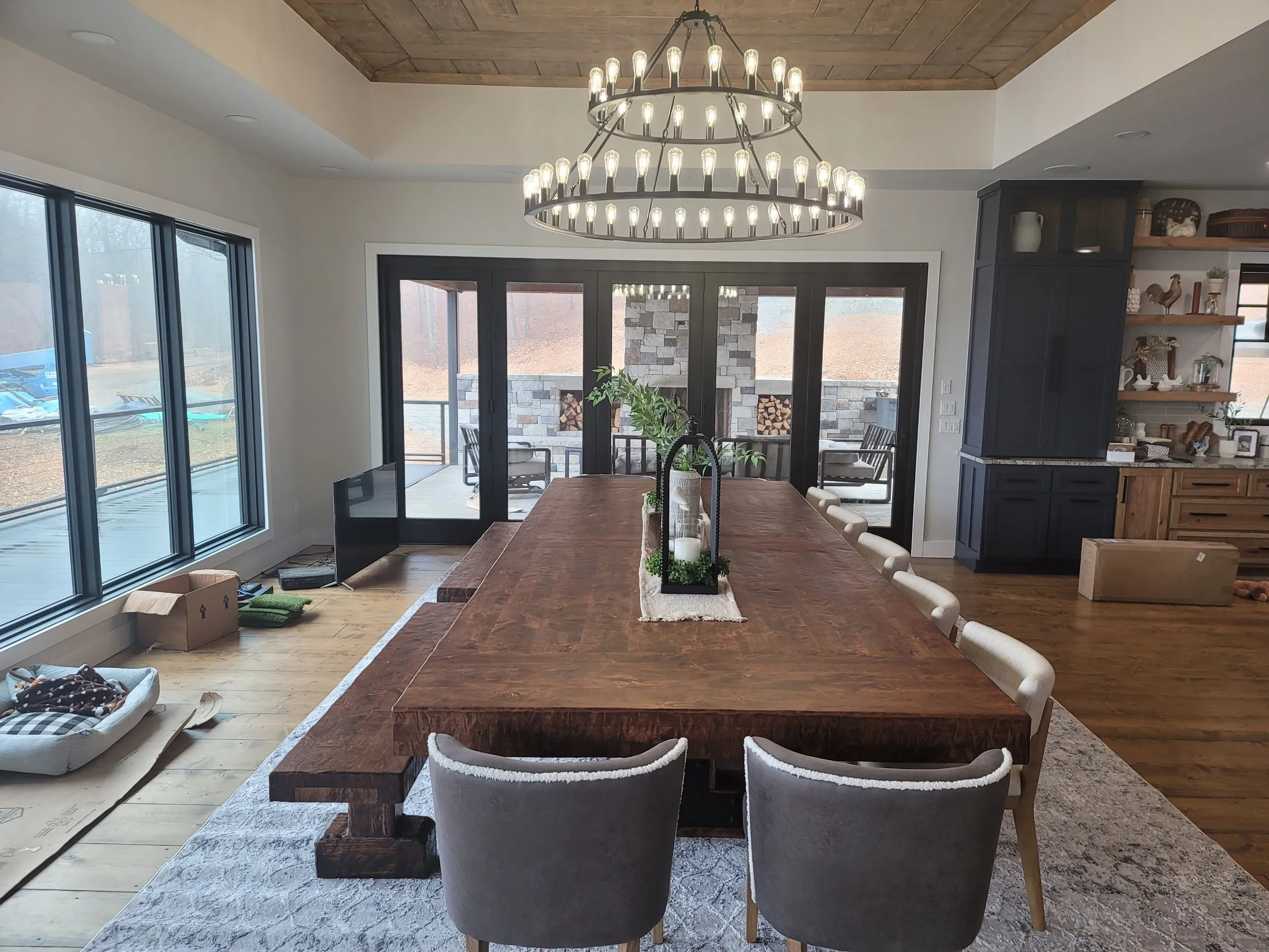 Knotty Alder Wood Rustic Dining Tables