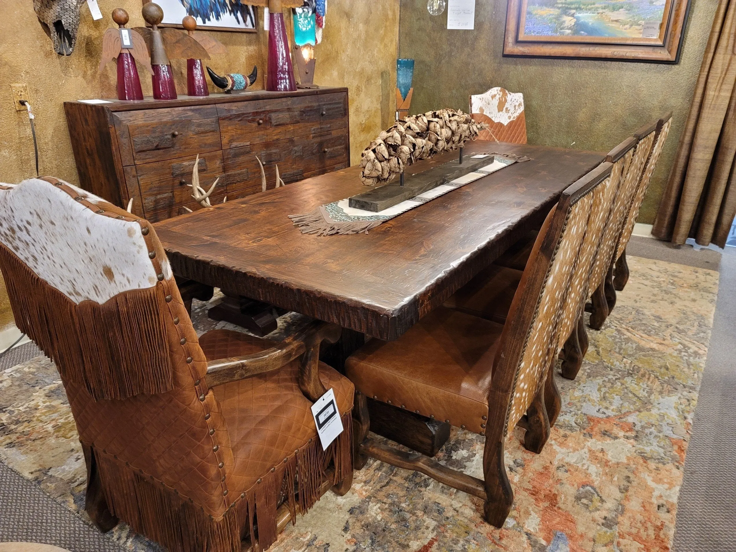 Knotty Alder Wood Rustic Dining Tables