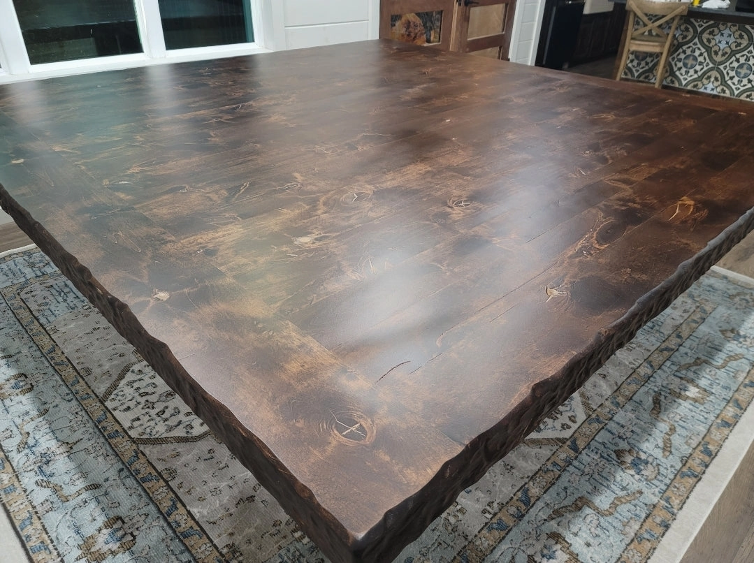 Knotty Alder Rustic Square Dining / Conference Table