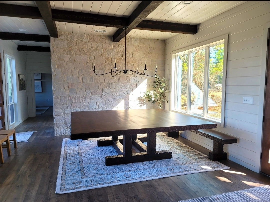 Knotty Alder Rustic Square Dining / Conference Table