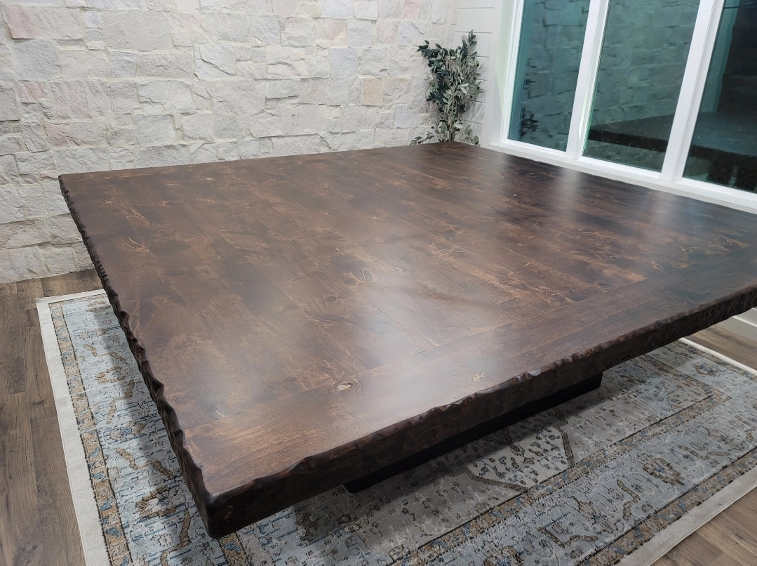 Knotty Alder Rustic Square Dining / Conference Table