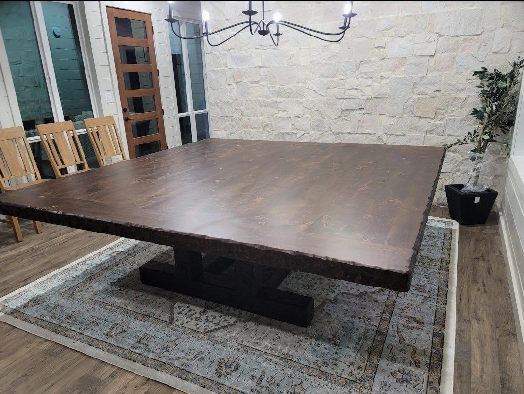 Knotty Alder Rustic Square Dining / Conference Table