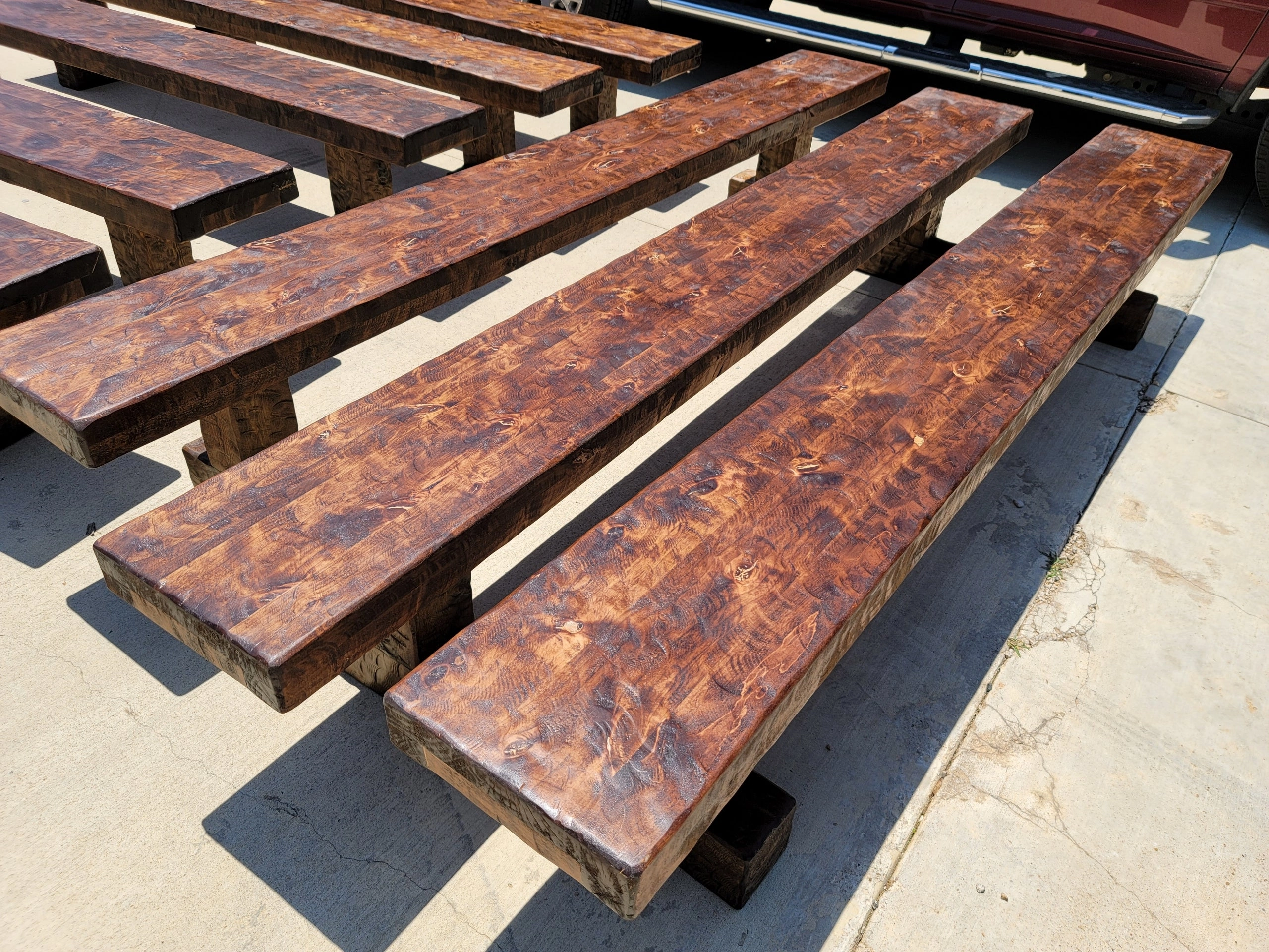 Knotty Alder Wood Rustic Dining Bench