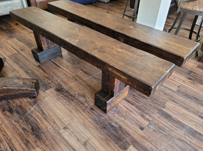 Knotty Alder Wood Rustic Dining Bench table runner, placemat