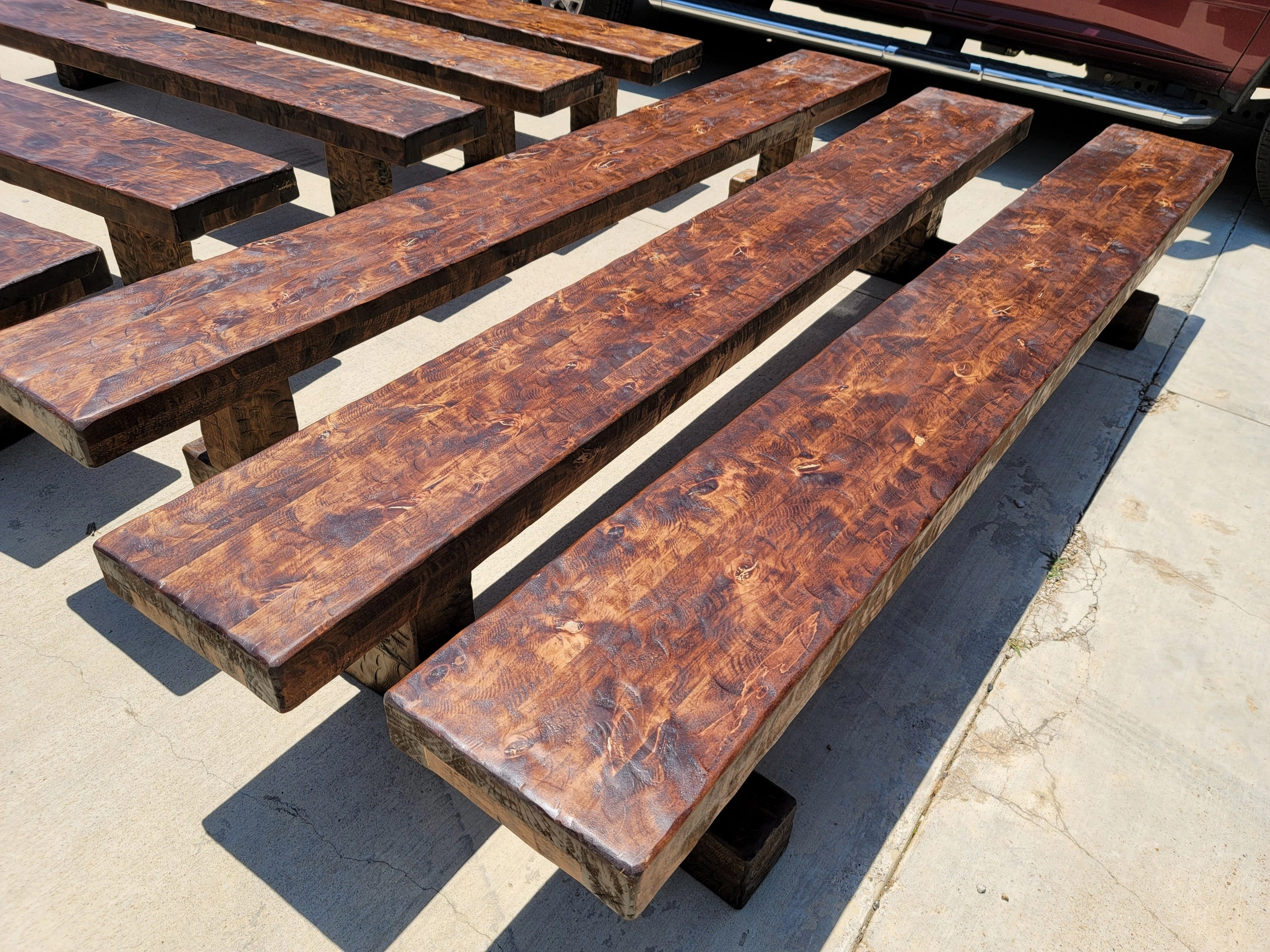 Knotty Alder Wood Rustic Dining Bench