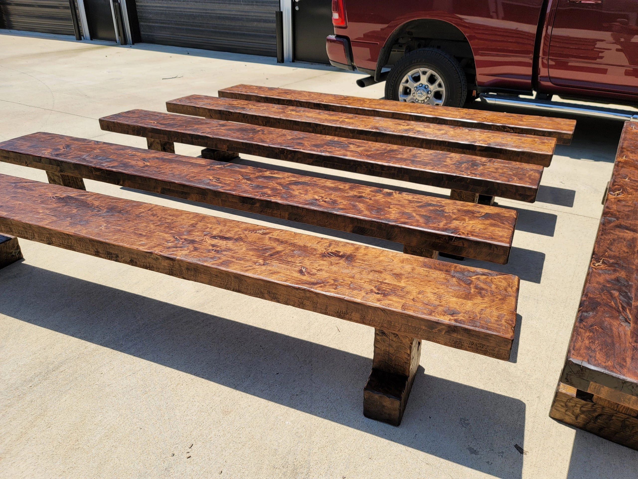 Knotty Alder Wood Rustic Dining Bench