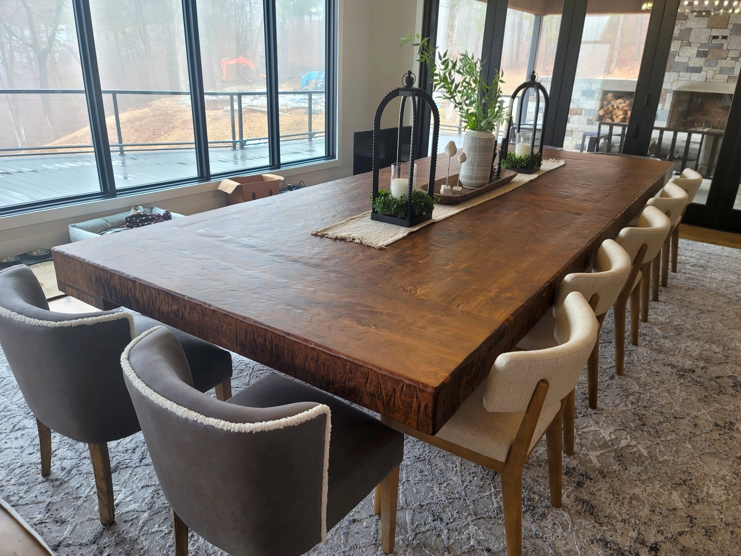 Knotty Alder Wood Rustic Dining Tables