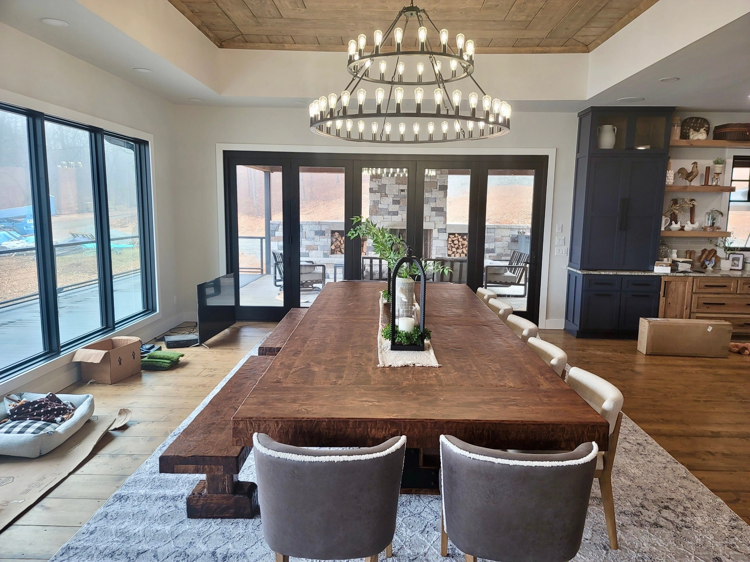 Knotty Alder Wood Rustic Dining Tables