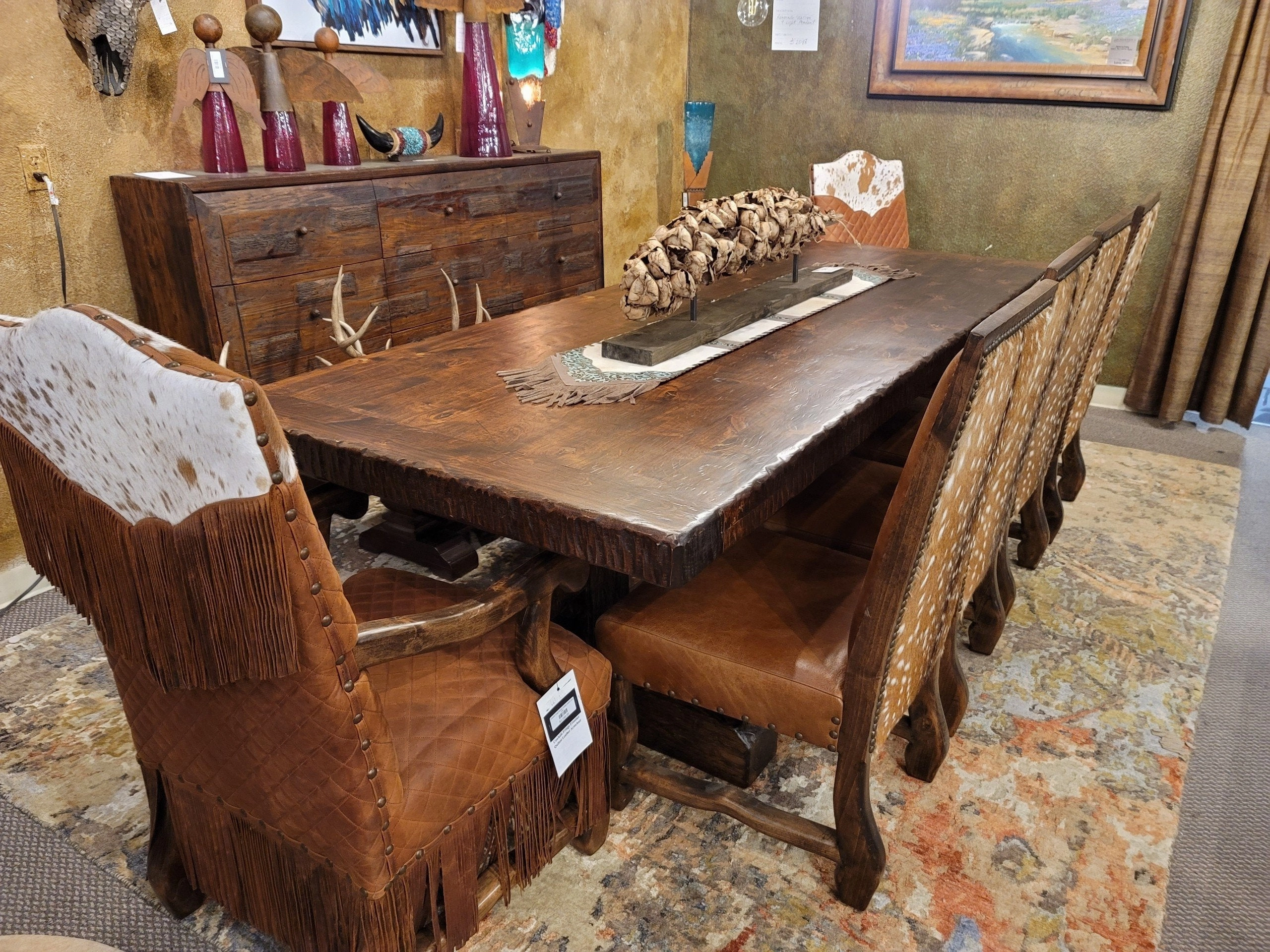 Knotty Alder Wood Rustic Dining Tables