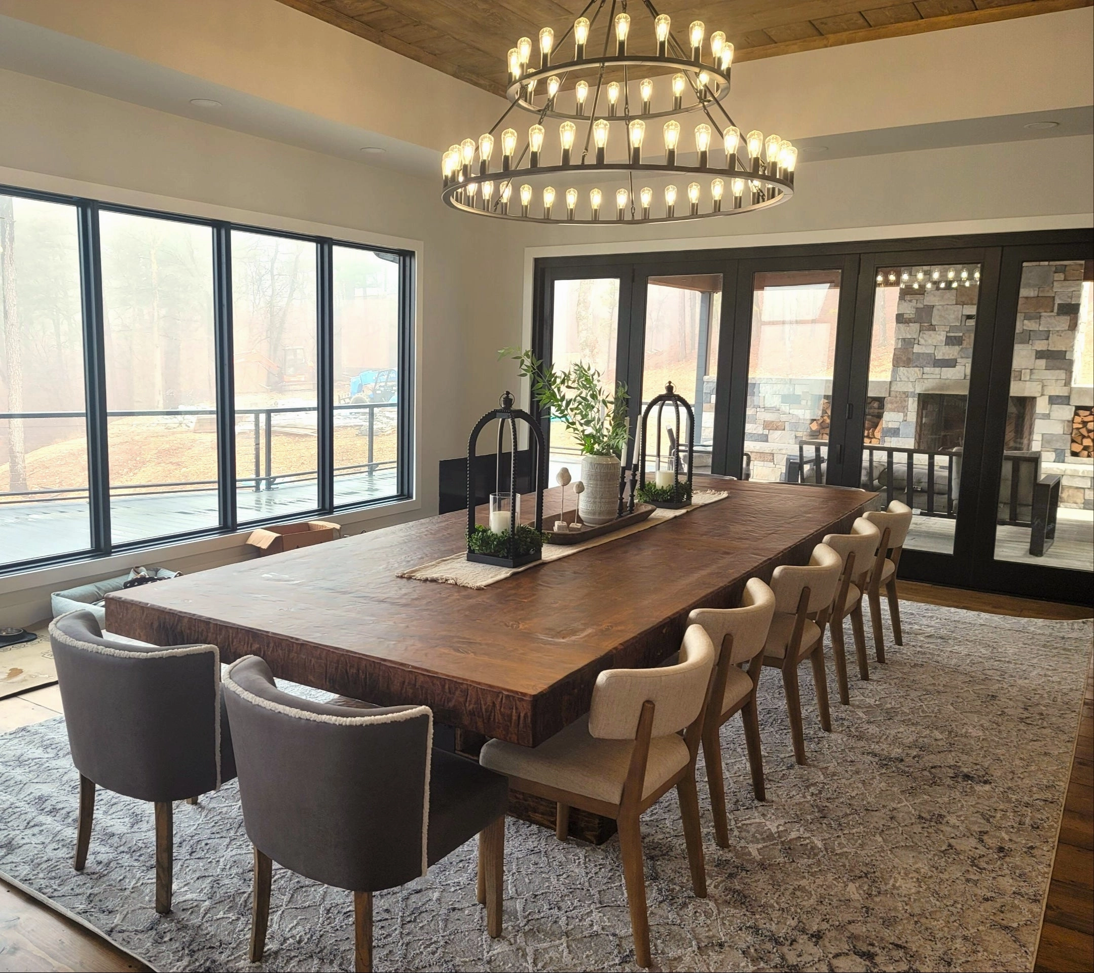 Knotty Alder Wood Rustic Dining Tables