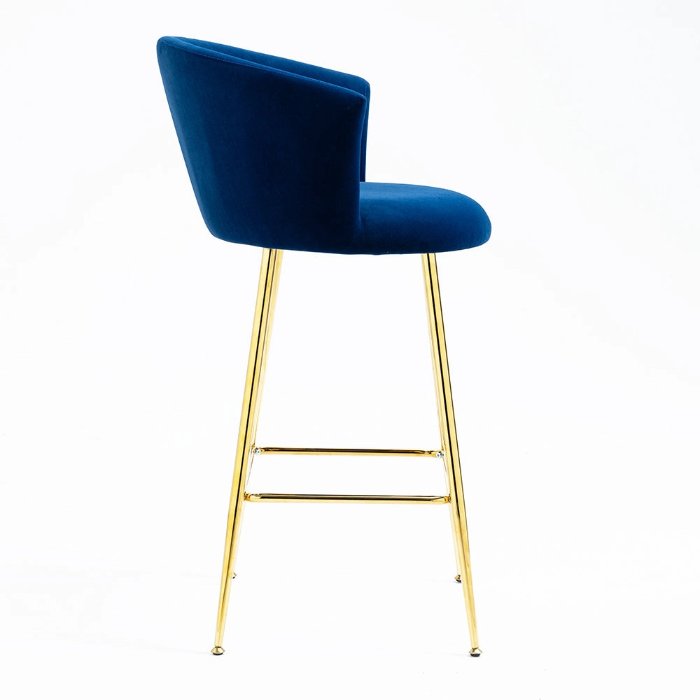 Kylie Set of 2 Blue Velvet Bar Stools