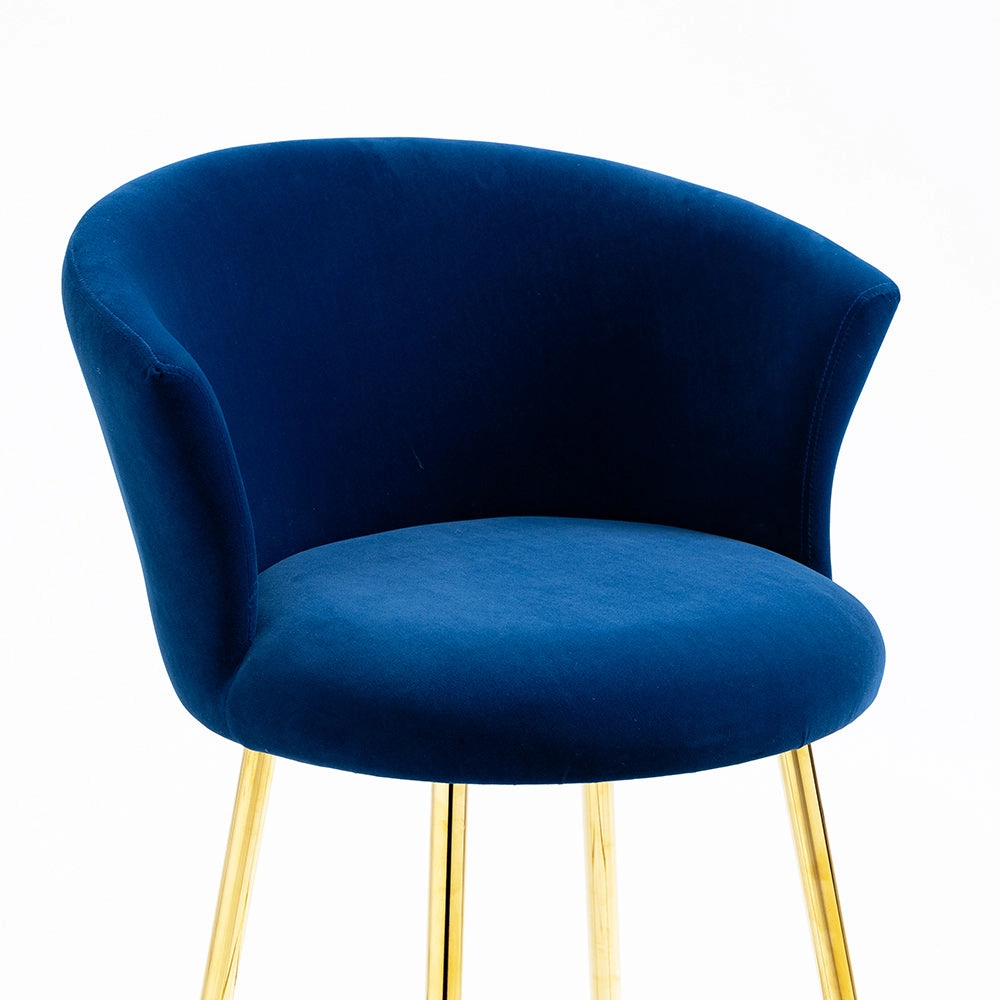 Kylie Set of 2 Blue Velvet Bar Stools