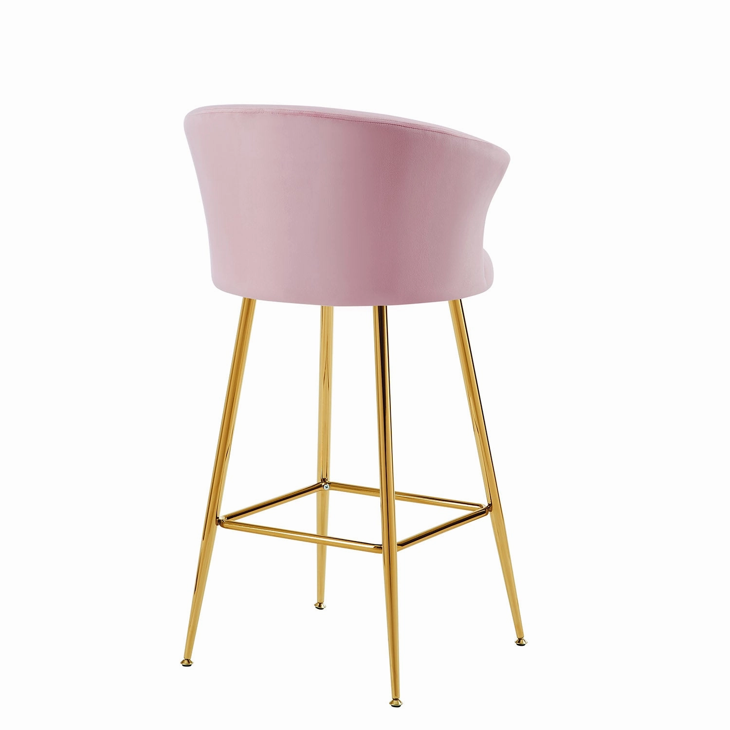 Kylie Set of 2 Pink Velvet Bar Stools