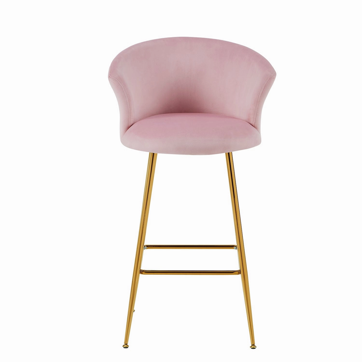Kylie Set of 2 Pink Velvet Bar Stools