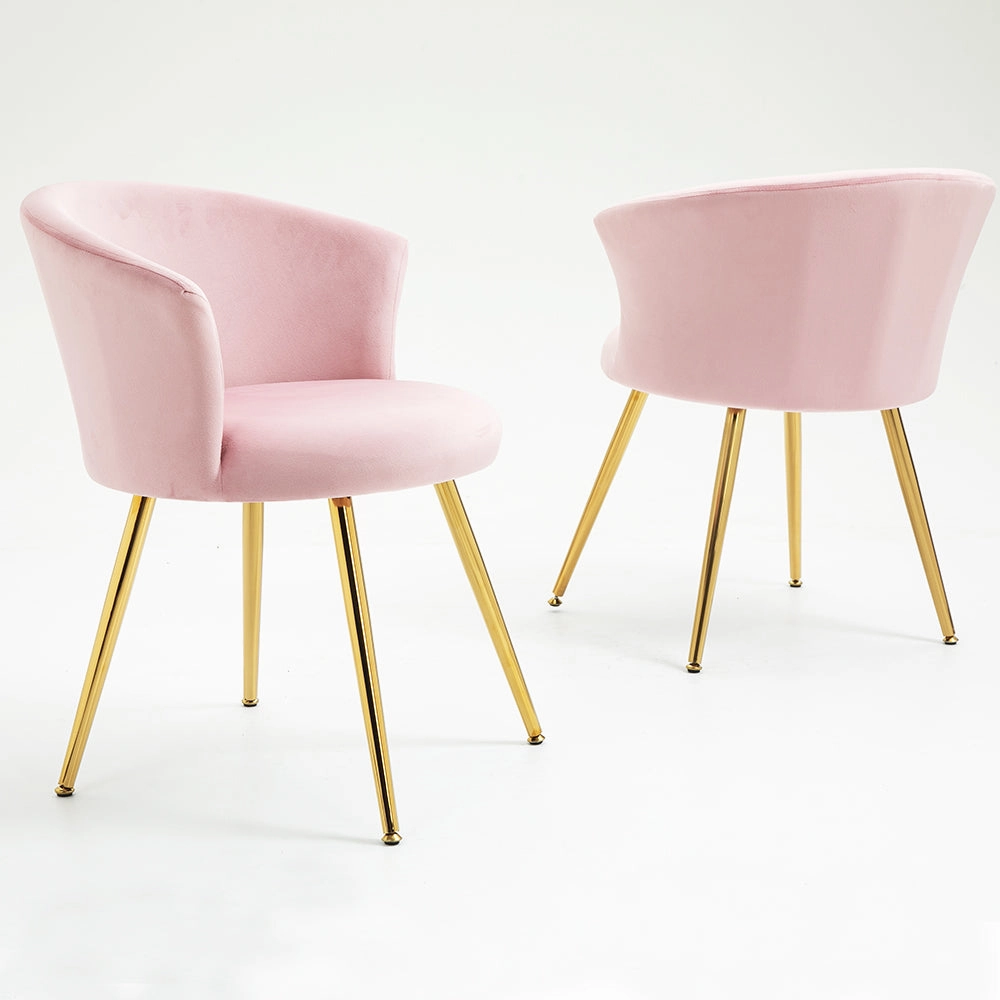 Kylie Set of 2 Pink Velvet Dining Chairs