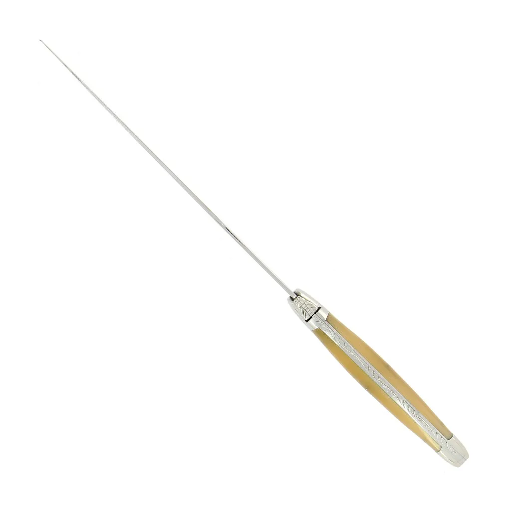 Laguiole Bread Knife Horn Tip Handle - Shiny Finish