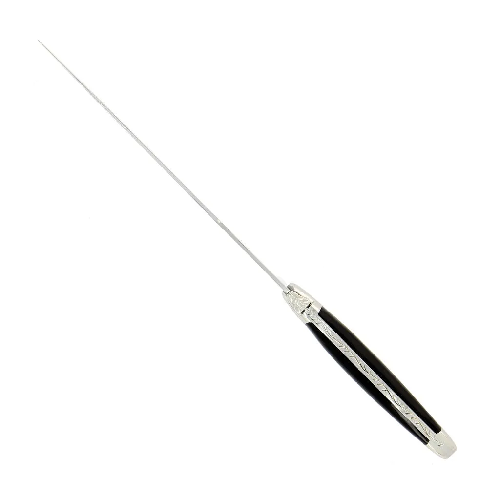 Laguiole Dark Horn Tip Bread Knife - Shiny Finish